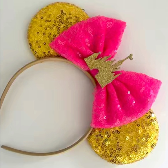 COPY - NWT MOUSE EARS GLITTERS HEADBAND with SHINY BOW - Picture 9 of 13